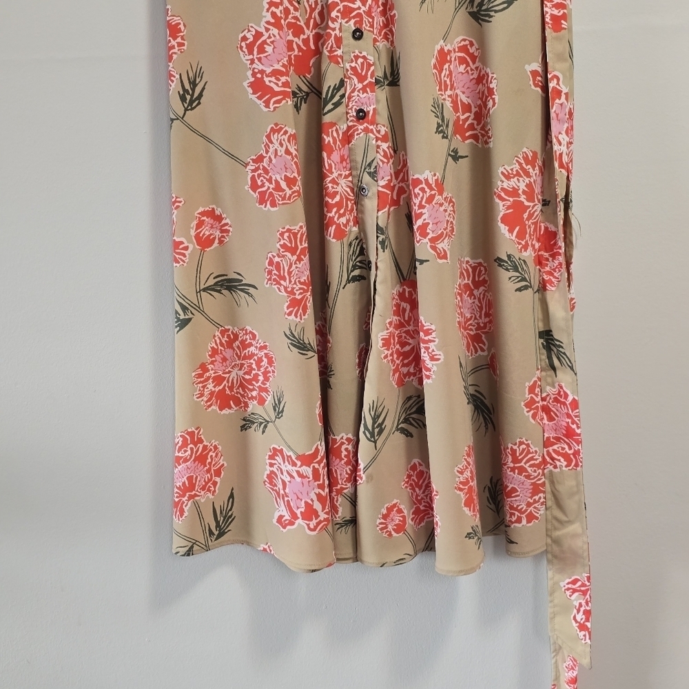 Banana Republic Button Up Floral Sleeveless Dress With Belt - Picture 3 of 11